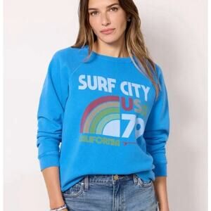 Retro Brand Los Angeles Black Label Surf City USA Sweatshirt Blue Size Medium